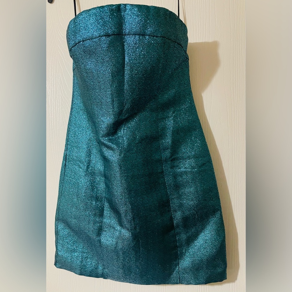 NBD metallic mini strapless dress m medium nye party holiday